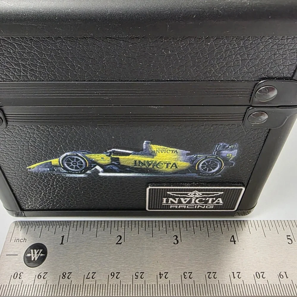 Invicta Racing Single Watch Collector Box Case Black Yellow F1 Race Car Graphic